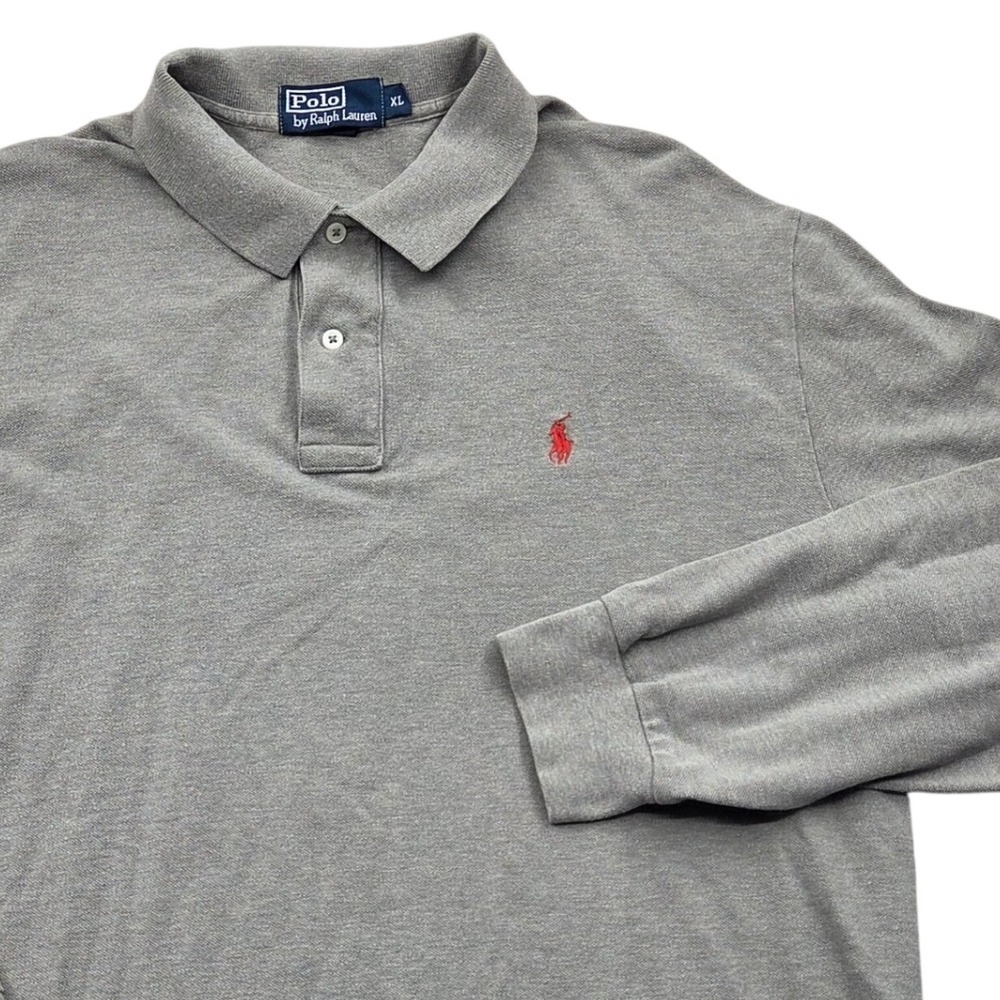 Polo‎ Ralph Lauren Long Sleeve Cotton Polo Shirt Pony Logo Green Mens XL